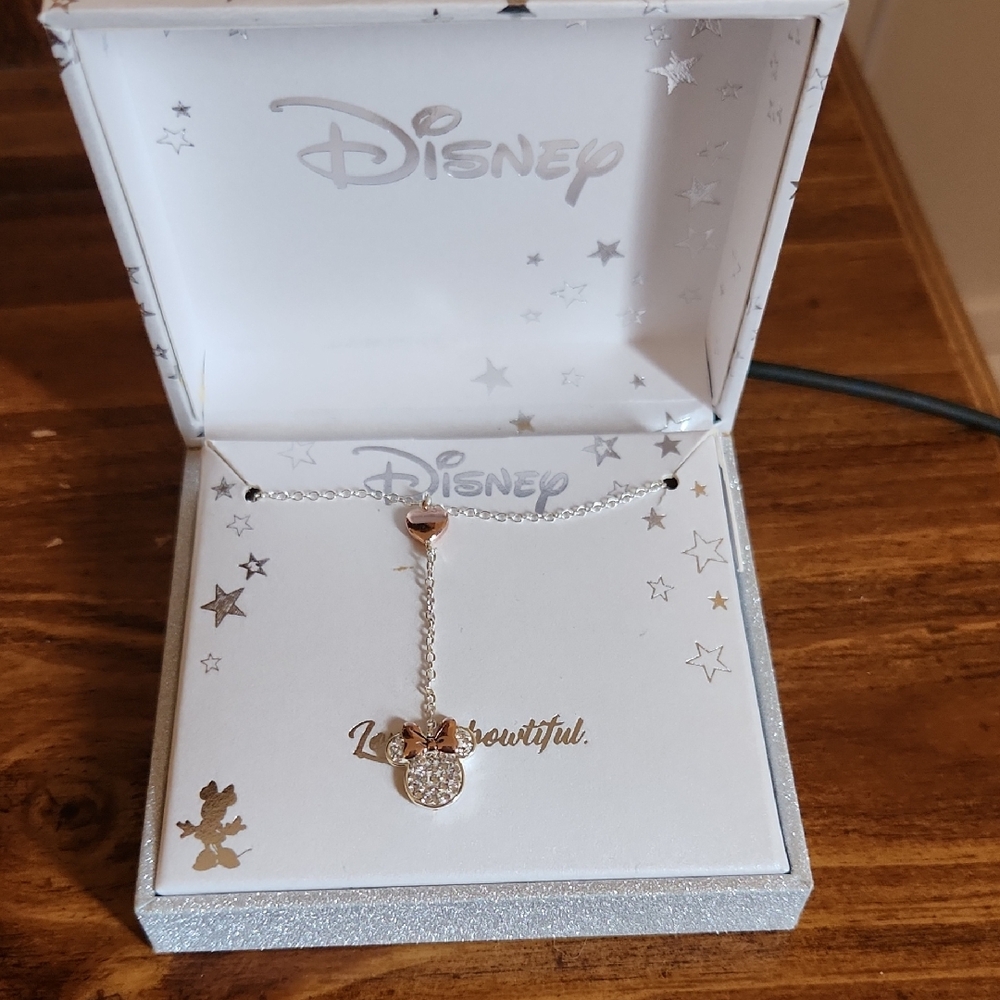 Disney Silver and Rose Gold Pendant Necklace